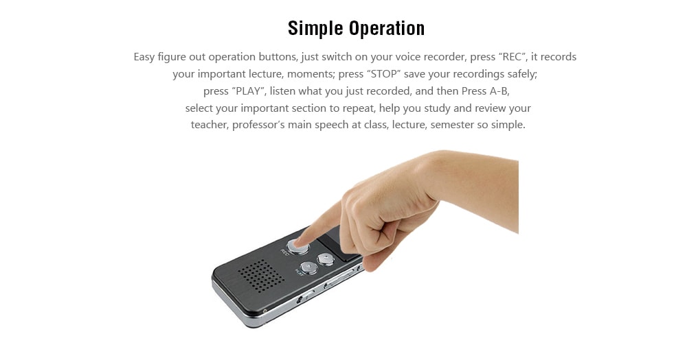 Digital Voice Recorder Lossless HiFi Sound MP3 Audio Music Player- Frost Digital Voice Recorder Lossless HiFi Sound MP3 Audio Music Player- Frost