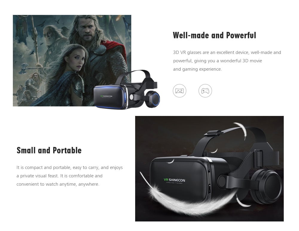 Headset with Remote Controller 3D Glasses Virtual Reality for VR Games- Black Headset with Remote Controller 3D Glasses Virtual Reality for VR Games- Black