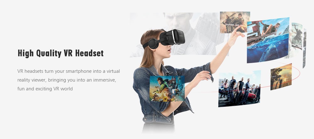 Headset with Remote Controller 3D Glasses Virtual Reality for VR Games- Black Headset with Remote Controller 3D Glasses Virtual Reality for VR Games- Black