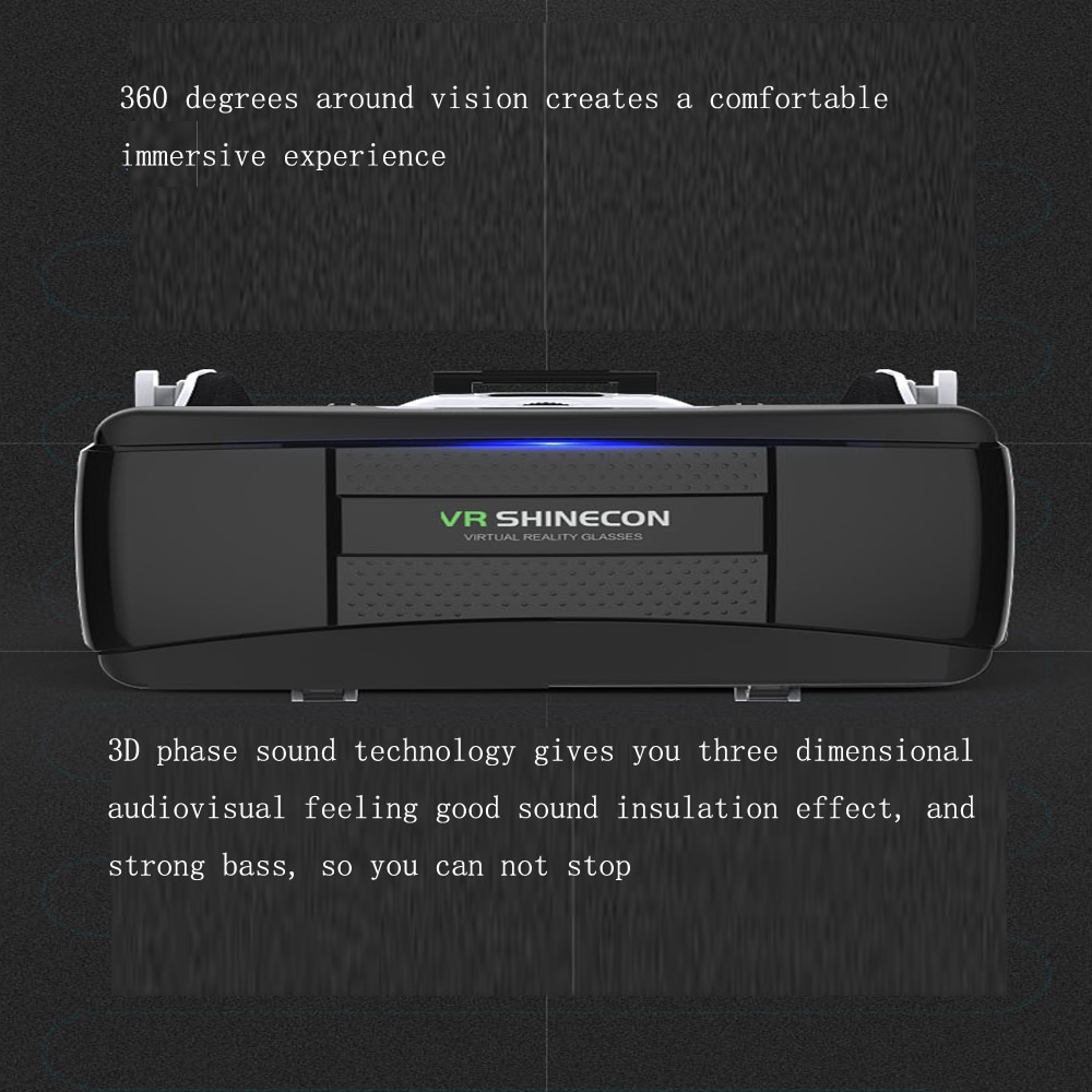 SHINECON New 3D Virtual Reality VR Glasses Come with HiFi Headphone- White SHINECON New 3D Virtual Reality VR Glasses Come with HiFi Headphone- White