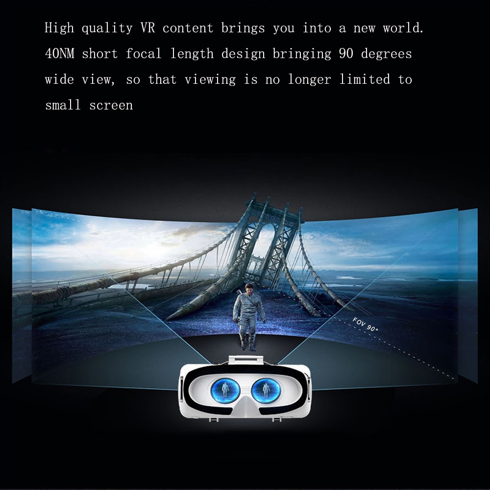 SHINECON New 3D Virtual Reality VR Glasses Come with HiFi Headphone- White SHINECON New 3D Virtual Reality VR Glasses Come with HiFi Headphone- White