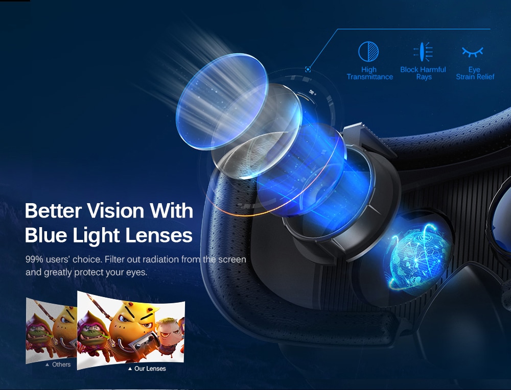 VR SHINECON G04E 7th Generation 3D Virtual Reality Game Glasses- Black VR SHINECON G04E 7th Generation 3D Virtual Reality Game Glasses- Black