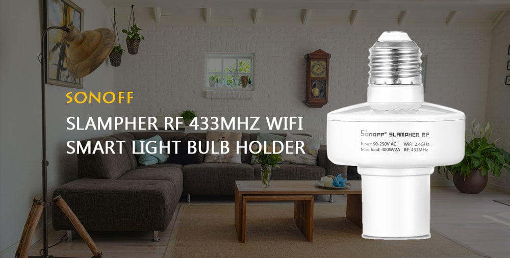 SONOFF Slampher RF 433MHz WiFi Smart Light Bulb Holder for Smart Home- White SONOFF Slampher RF 433MHz WiFi Smart Light Bulb Holder for Smart Home- White