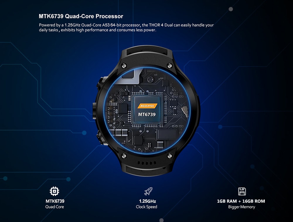 Zeblaze THOR 4 Dual 4G Smartwatch Phone 1.4 inch Android 7.1 MTK6739 Quad Core 1.25GHz 1GB RAM 16GB ROM 530mAh Built-in Sedentary Reminder- Black Zeblaze THOR 4 Dual 4G Smartwatch Phone 1.4 inch Android 7.1 MTK6739 Quad Core 1.25GHz 1GB RAM 16GB ROM 530mAh Built-in Sedentary Reminder- Black