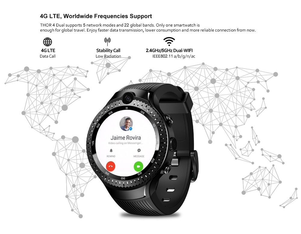 Zeblaze THOR 4 Dual 4G Smartwatch Phone 1.4 inch Android 7.1 MTK6739 Quad Core 1.25GHz 1GB RAM 16GB ROM 530mAh Built-in Sedentary Reminder- Black Zeblaze THOR 4 Dual 4G Smartwatch Phone 1.4 inch Android 7.1 MTK6739 Quad Core 1.25GHz 1GB RAM 16GB ROM 530mAh Built-in Sedentary Reminder- Black