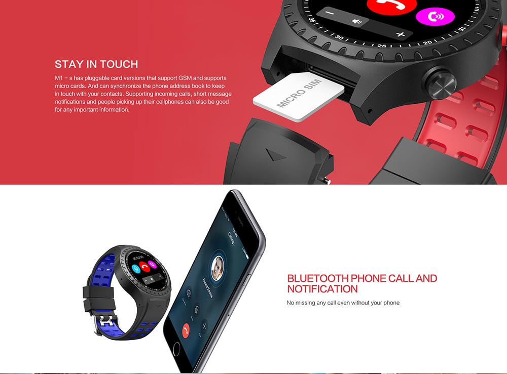 SMA M1S 2G Smartwatch Phone 1.3 inch MTK nucleus MTK2503 32MB RAM 128MB ROM Sedentary Reminder Bluetooth 3.0 + 4.0 320mAh Built-in- Black BLACK+RED SMA M1S 2G Smartwatch Phone 1.3 inch MTK nucleus MTK2503 32MB RAM 128MB ROM Sedentary Reminder Bluetooth 3.0 + 4.0 320mAh Built-in- Black BLACK+RED