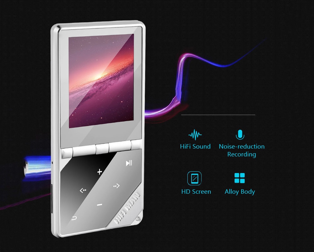 W04 1.77 inch Touch Screen HiFi Lossless Bluetooth MP4 Music Player with Pedometer- Silver 4G W04 1.77 inch Touch Screen HiFi Lossless Bluetooth MP4 Music Player with Pedometer- Silver 4G