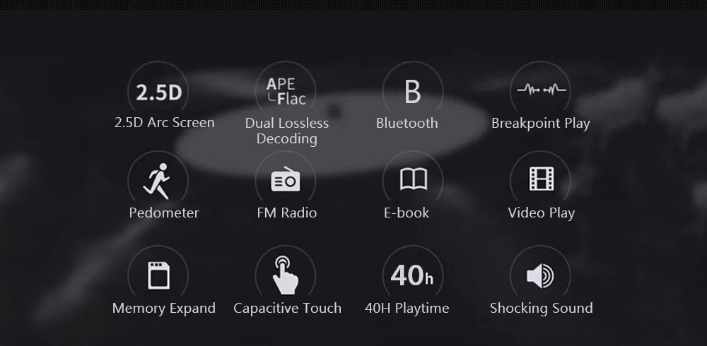 W04 1.77 inch Touch Screen HiFi Lossless Bluetooth MP4 Music Player with Pedometer- Silver 4G W04 1.77 inch Touch Screen HiFi Lossless Bluetooth MP4 Music Player with Pedometer- Silver 4G