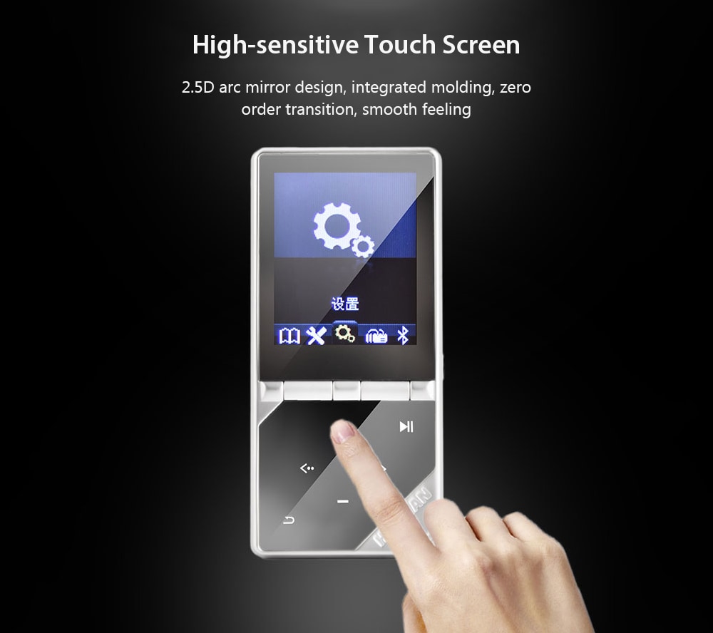 W04 1.77 inch Touch Screen HiFi Lossless Bluetooth MP4 Music Player with Pedometer- Silver 4G W04 1.77 inch Touch Screen HiFi Lossless Bluetooth MP4 Music Player with Pedometer- Silver 4G