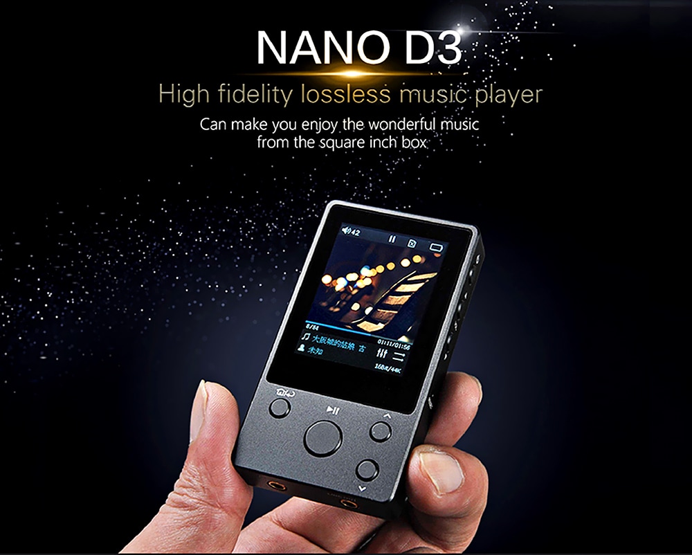XDUOO Nano D3 Professional Lossless Music MP3 HiFi Music Player with HD IPS Screen - Black XDUOO Nano D3 Professional Lossless Music MP3 HiFi Music Player with HD IPS Screen - Black