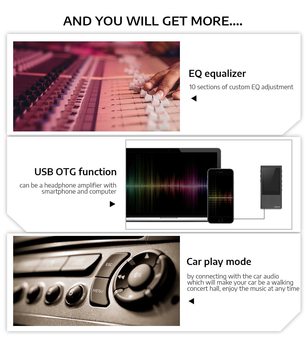 xDuoo X20 Hi-Fi Lossless Audio Music Player MP3 with 2.4 inch Screen 256GB Storage- Black xDuoo X20 Hi-Fi Lossless Audio Music Player MP3 with 2.4 inch Screen 256GB Storage- Black