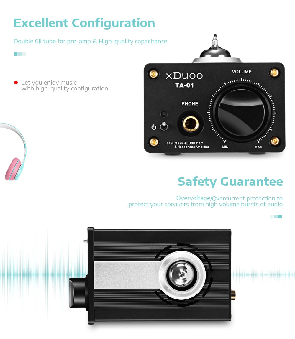 xDuoo TA - 01 Portable Powered Hybrid Tube Audio Headphone Amplifier- Black xDuoo TA - 01 Portable Powered Hybrid Tube Audio Headphone Amplifier- Black
