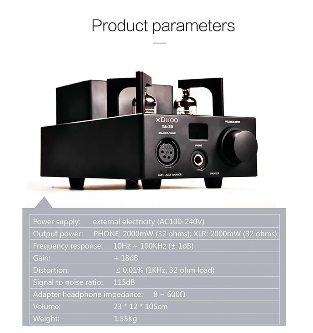 XDUOO TA - 20 High Performance Balanced Tube Headphone Amplifier- Black XDUOO TA - 20 High Performance Balanced Tube Headphone Amplifier- Black