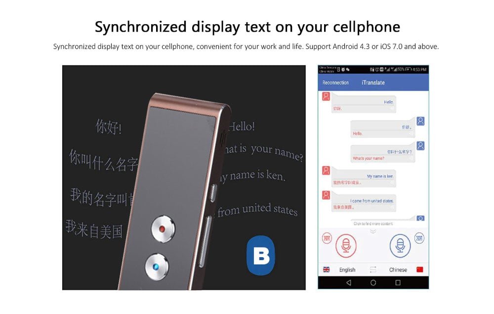 T8 Pocket Intelligent Multilingual Translator Device- Black T8 Pocket Intelligent Multilingual Translator Device- Black