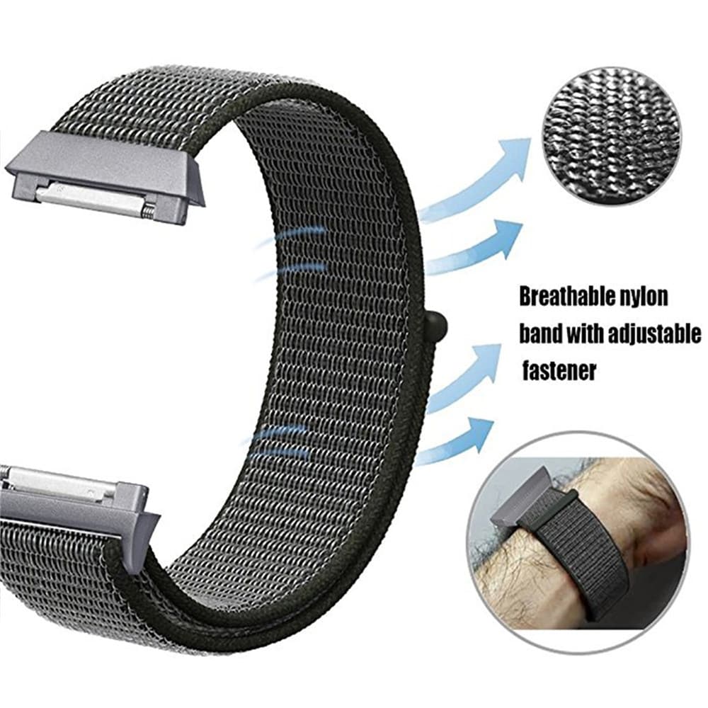 Woven Nylon Sport Loop Band Adapter for Fitbit Ionic- Pink Woven Nylon Sport Loop Band Adapter for Fitbit Ionic- Pink