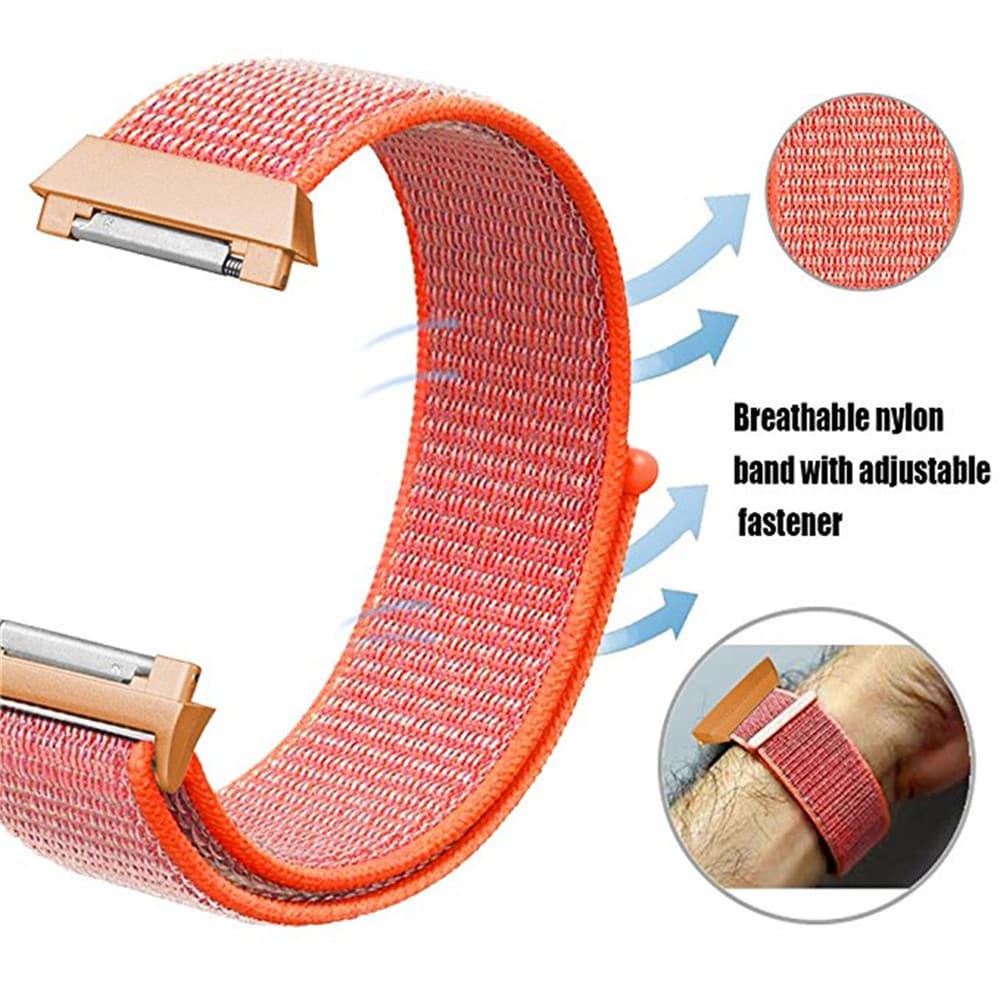 Woven Nylon Sport Loop Band Adapter for Fitbit Ionic- Pink Woven Nylon Sport Loop Band Adapter for Fitbit Ionic- Pink