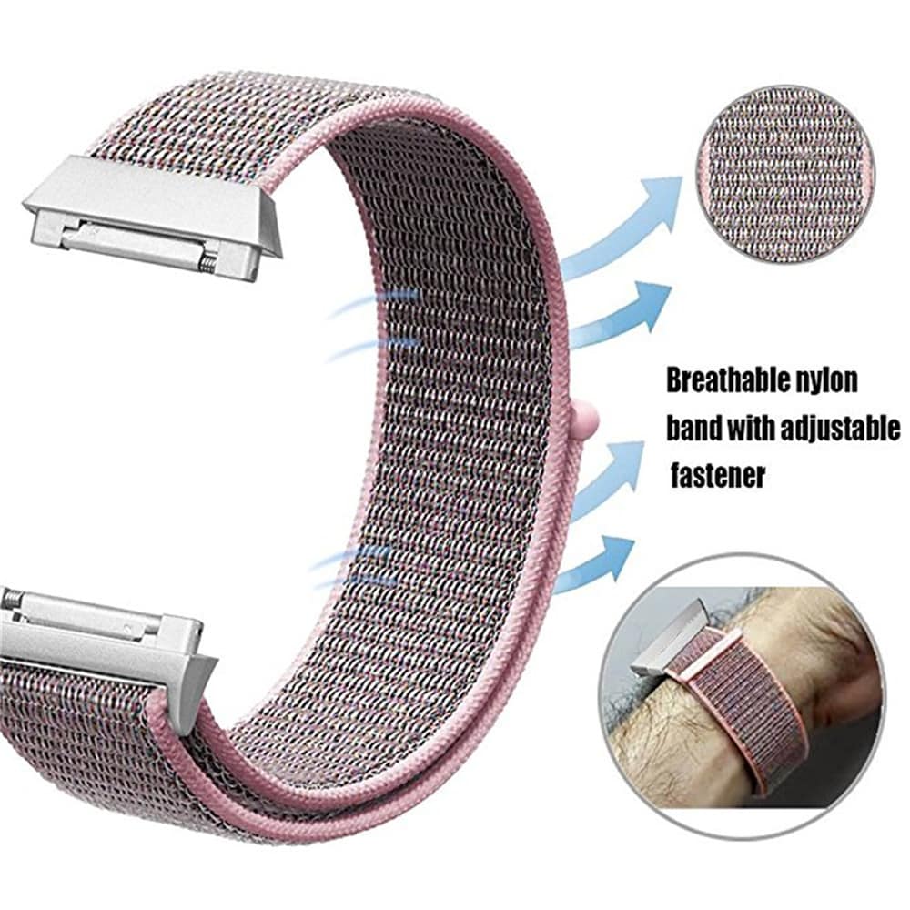 Woven Nylon Sport Loop Band Adapter for Fitbit Ionic- Pink Woven Nylon Sport Loop Band Adapter for Fitbit Ionic- Pink