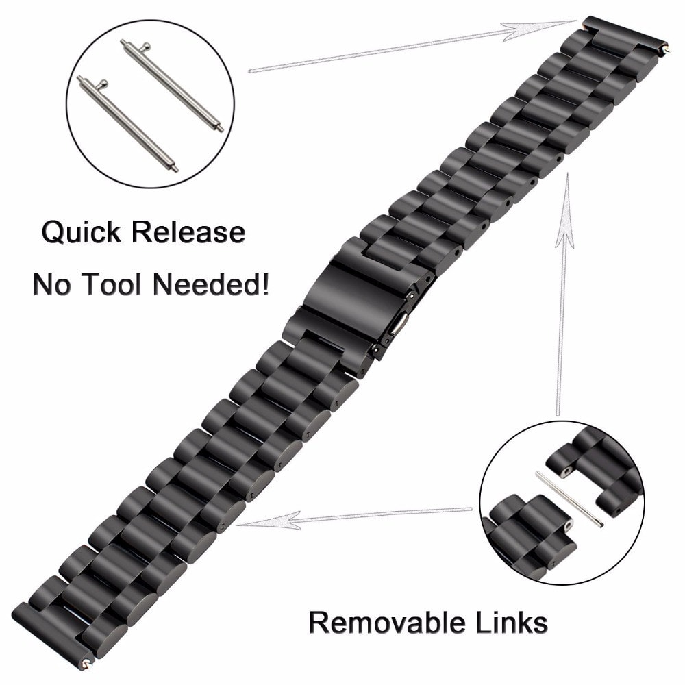 Stainless Steel Watch Band Wrist Strap for Huawei Watch 2 Pro/Watch GT Bracelet- Gold Stainless Steel Watch Band Wrist Strap for Huawei Watch 2 Pro/Watch GT Bracelet- Gold