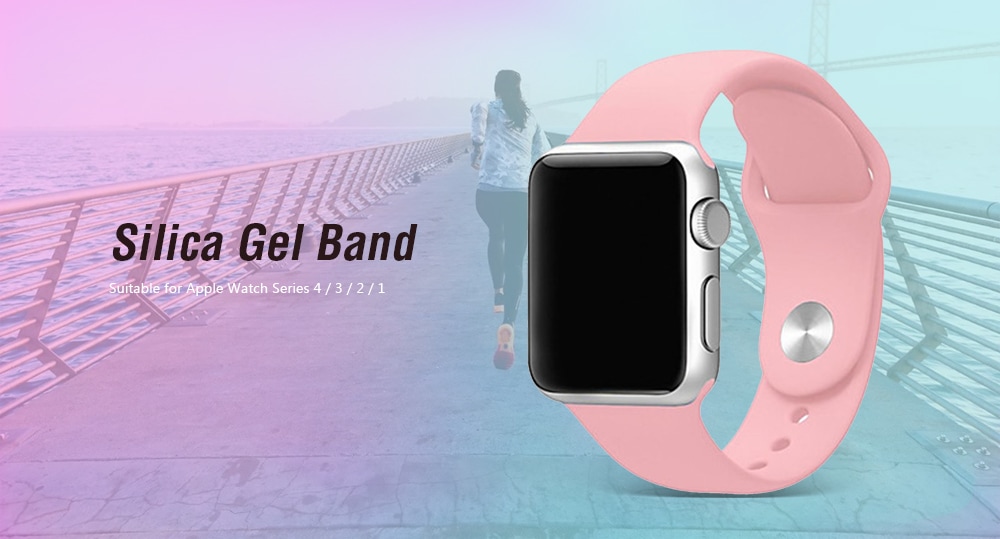 Silica Gel Band For Apple Watch Band Series 4 3 2 1- Black 42MM Silica Gel Band For Apple Watch Band Series 4 3 2 1- Black 42MM