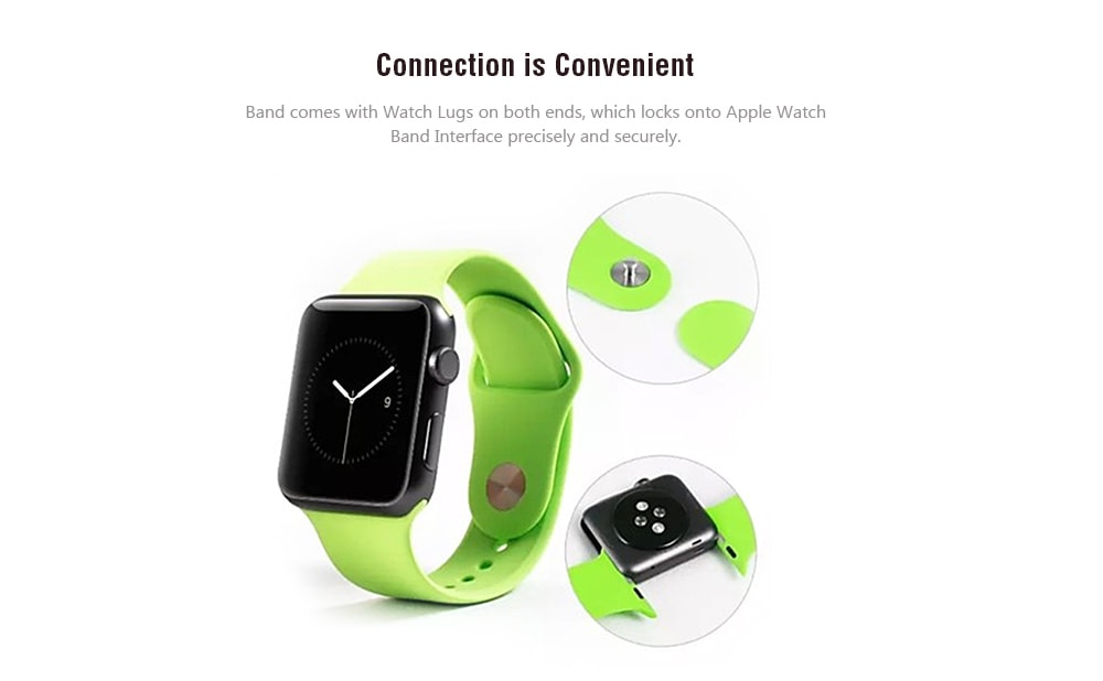 Silica Gel Band For Apple Watch Band Series 4 3 2 1- Black 42MM Silica Gel Band For Apple Watch Band Series 4 3 2 1- Black 42MM