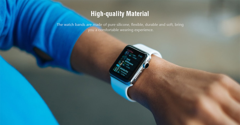 Silica Gel Band For Apple Watch Band Series 4 3 2 1- Black 42MM Silica Gel Band For Apple Watch Band Series 4 3 2 1- Black 42MM