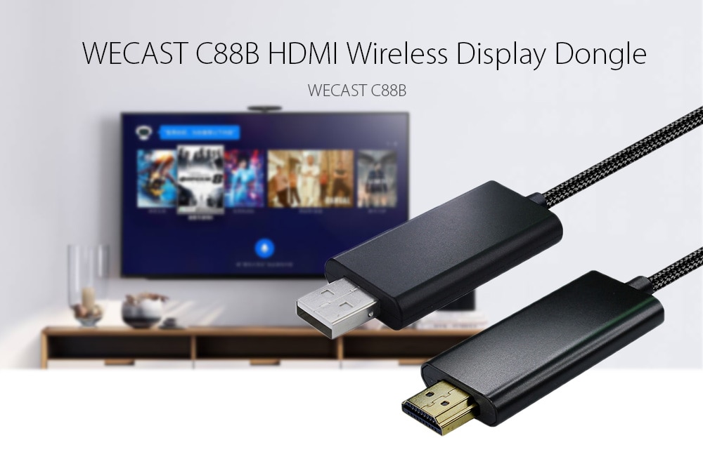WECAST C88B HDMI Wireless Display Dongle- Black WECAST C88B HDMI Wireless Display Dongle- Black