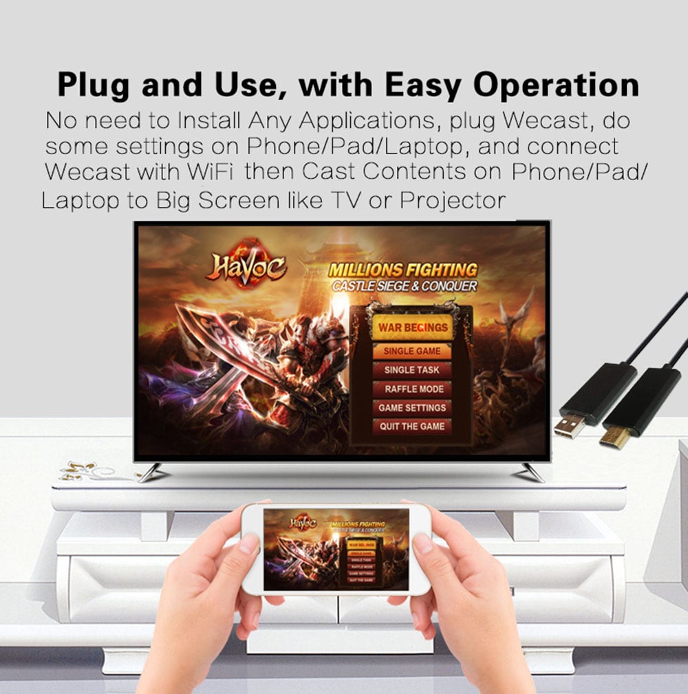 WECAST C88B HDMI Wireless Display Dongle- Black WECAST C88B HDMI Wireless Display Dongle- Black