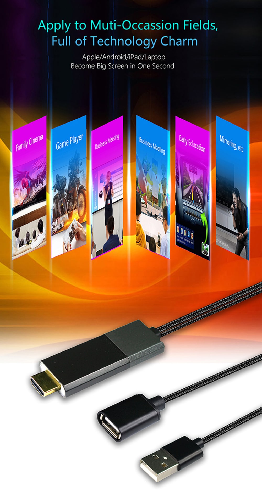 WECAST L8 HDMI Wired Display Dongle- Black WECAST L8 HDMI Wired Display Dongle- Black