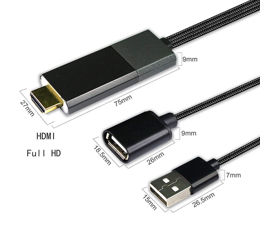 WECAST L8 HDMI Wired Display Dongle- Black WECAST L8 HDMI Wired Display Dongle- Black