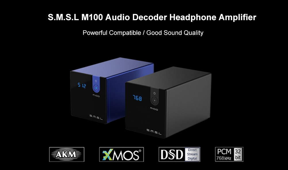S.M.S.L M100 Audio Decoder Headphone Amplifier- Blueberry Blue S.M.S.L M100 Audio Decoder Headphone Amplifier- Blueberry Blue