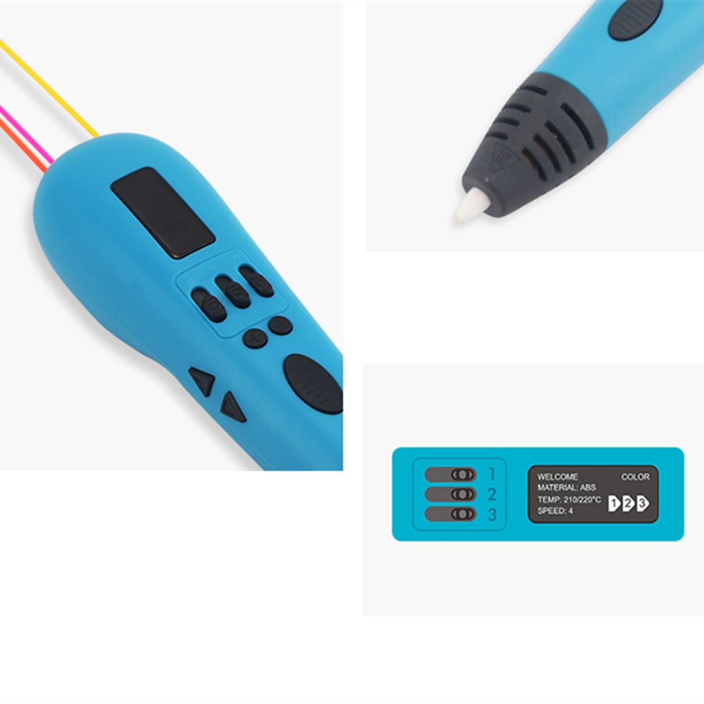 Toys 3D Printing Pen New Multi-Color Filament 3D Pen with OLED 3 in 1 Filament- Gray Toys 3D Printing Pen New Multi-Color Filament 3D Pen with OLED 3 in 1 Filament- Gray
