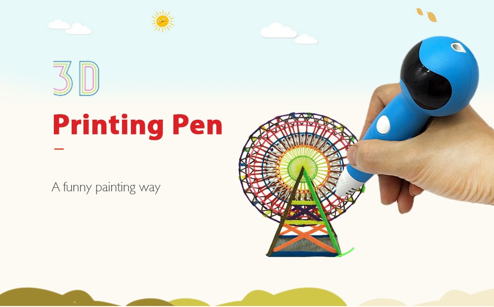 Robot Blue Low Temperature Version 3D Printing Pen USB Interface Graffiti Painting Robotpen- Sky Blue US Plug (2-pin) Robot Blue Low Temperature Version 3D Printing Pen USB Interface Graffiti Painting Robotpen- Sky Blue US Plug (2-pin)