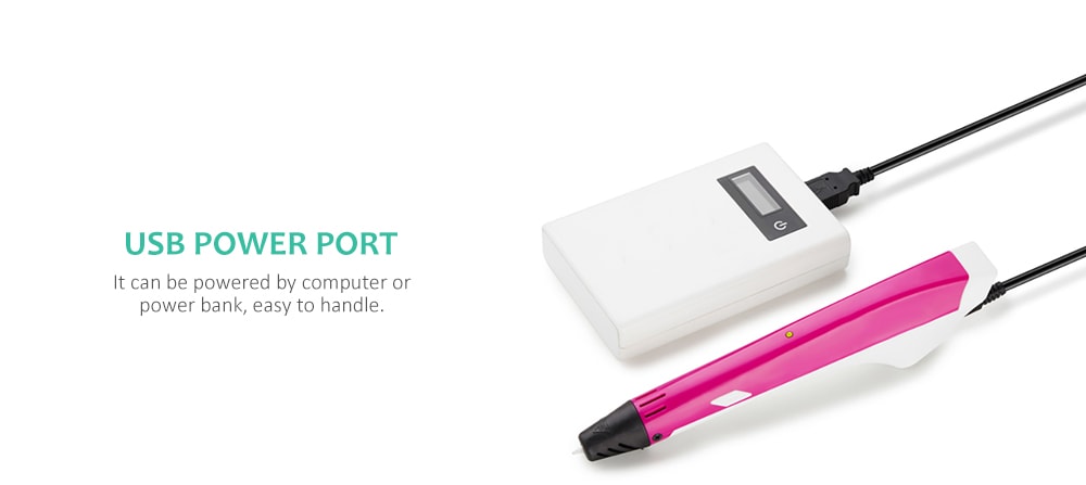 SDH1604 USB Rechargeable 3D Print Pen with Intelligent Temperature Control Mute Thermovent - White SDH1604 USB Rechargeable 3D Print Pen with Intelligent Temperature Control Mute Thermovent - White