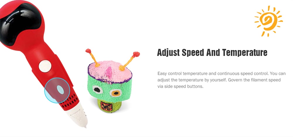 Robot Red Low Temperature Version 3D Printing Pen USB Interface Comes With Voice Playback Function Children Graffiti Painting Robotpen- Red UK Plug Robot Red Low Temperature Version 3D Printing Pen USB Interface Comes With Voice Playback Function Children Graffiti Painting Robotpen- Red UK Plug