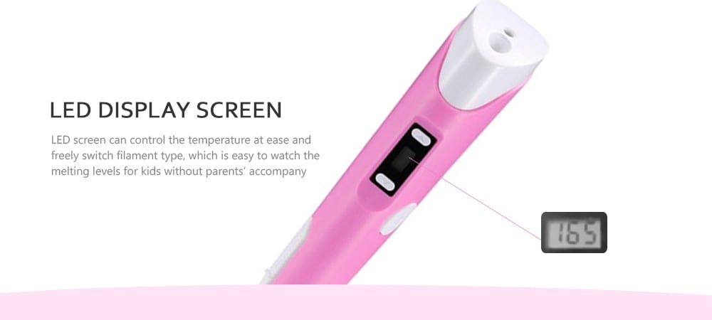 V2S Portable 3D Printing Drawing Pen with LED Screen - Hot Pink V2S Portable 3D Printing Drawing Pen with LED Screen - Hot Pink