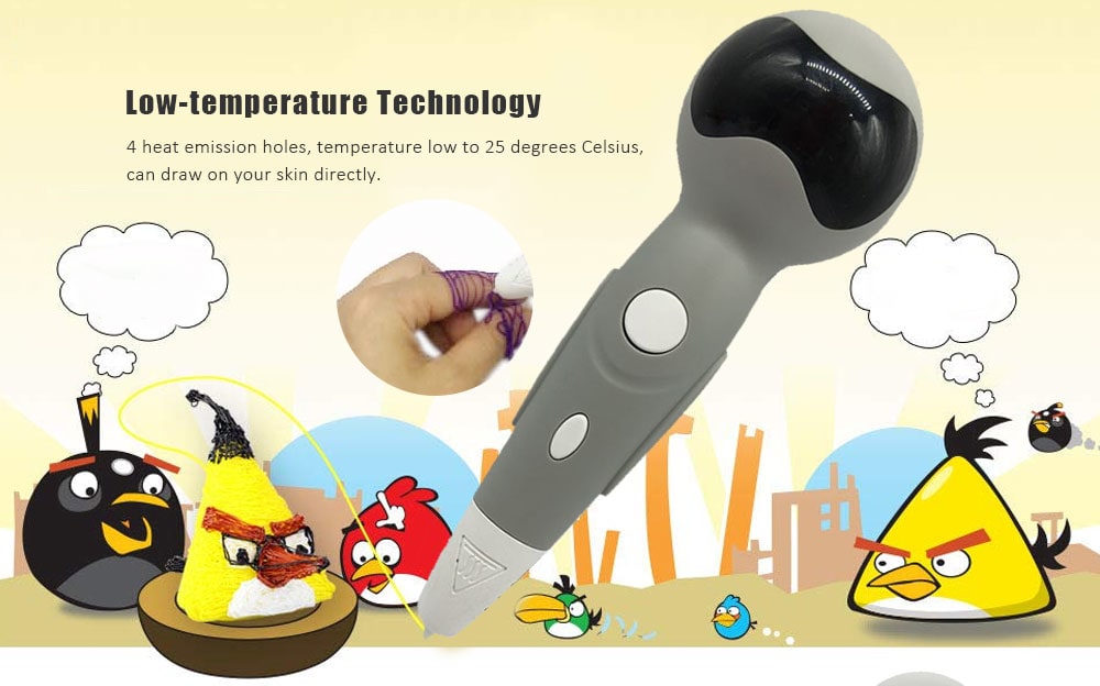 Robot Gray Low Temperature Version 3D Printing Pen USB Interface Comes With Voice Playback Function Children Graffiti Painting Robotpen- Gray UK Plug Robot Gray Low Temperature Version 3D Printing Pen USB Interface Comes With Voice Playback Function Children Graffiti Painting Robotpen- Gray UK Plug