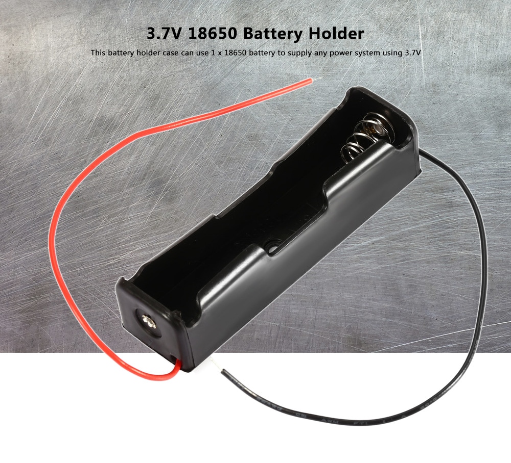 Practical Slot 3.7V 18650 Battery Holder- Black Practical Slot 3.7V 18650 Battery Holder- Black