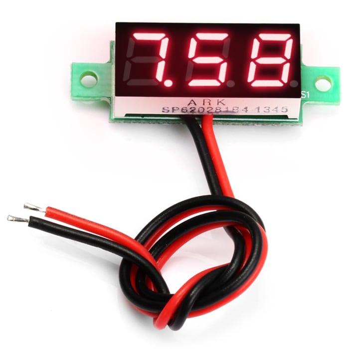 V18D 0.28 inch Red LED DC Voltmeter Module Dual Wire with Fine Adjustment for DIY- Red V18D 0.28 inch Red LED DC Voltmeter Module Dual Wire with Fine Adjustment for DIY- Red