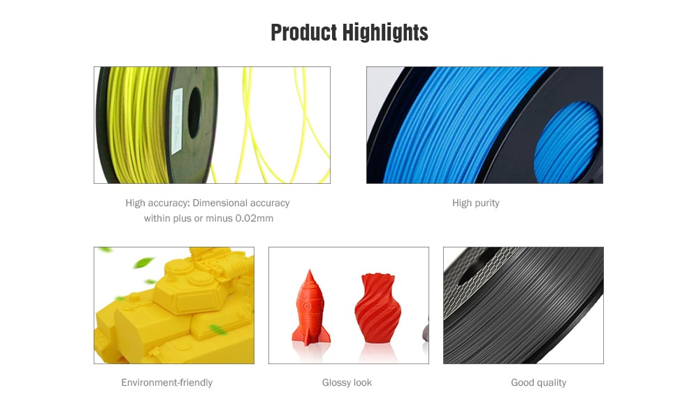 Tronxy 1.75mm ABS 3D Printing Filament Biodegradable Material- Red Tronxy 1.75mm ABS 3D Printing Filament Biodegradable Material- Red
