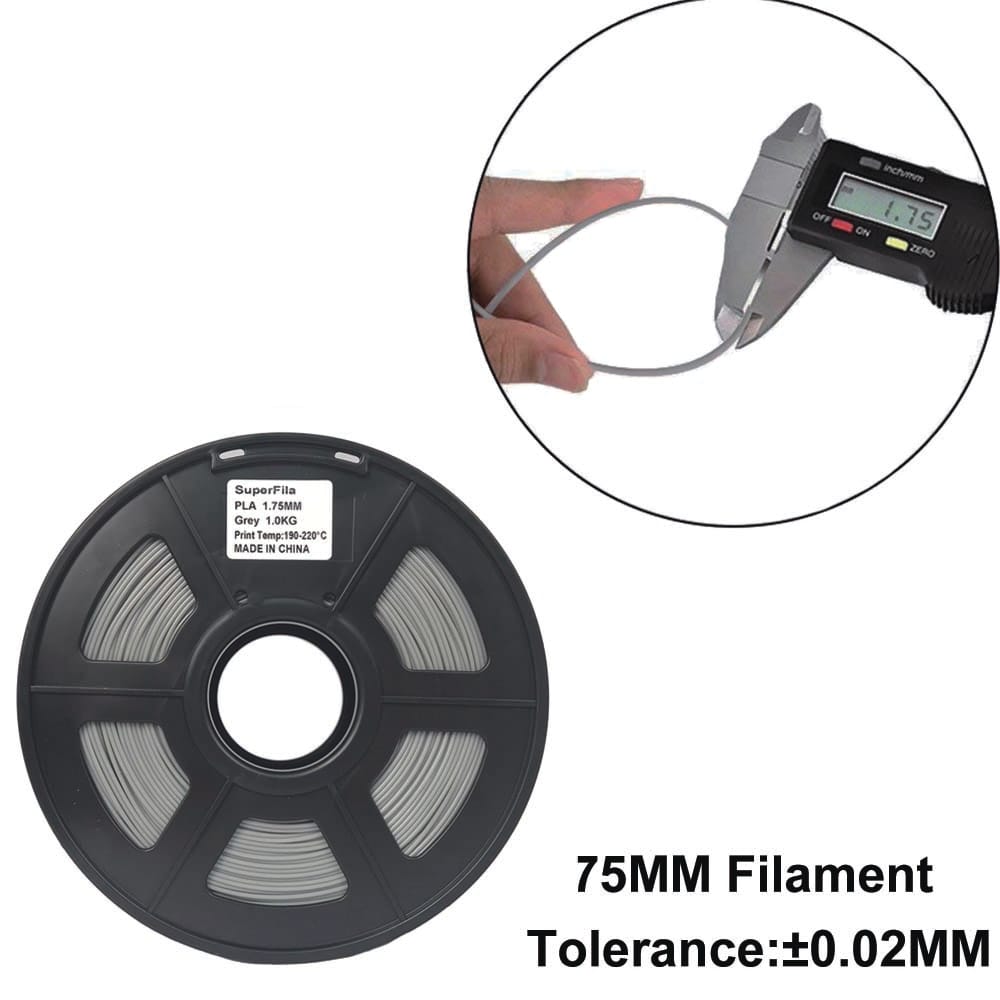 Superfila 3D Printing Filament PLA 1.75mm For Creality CR-10S Ender 3- Gray Superfila 3D Printing Filament PLA 1.75mm For Creality CR-10S Ender 3- Gray