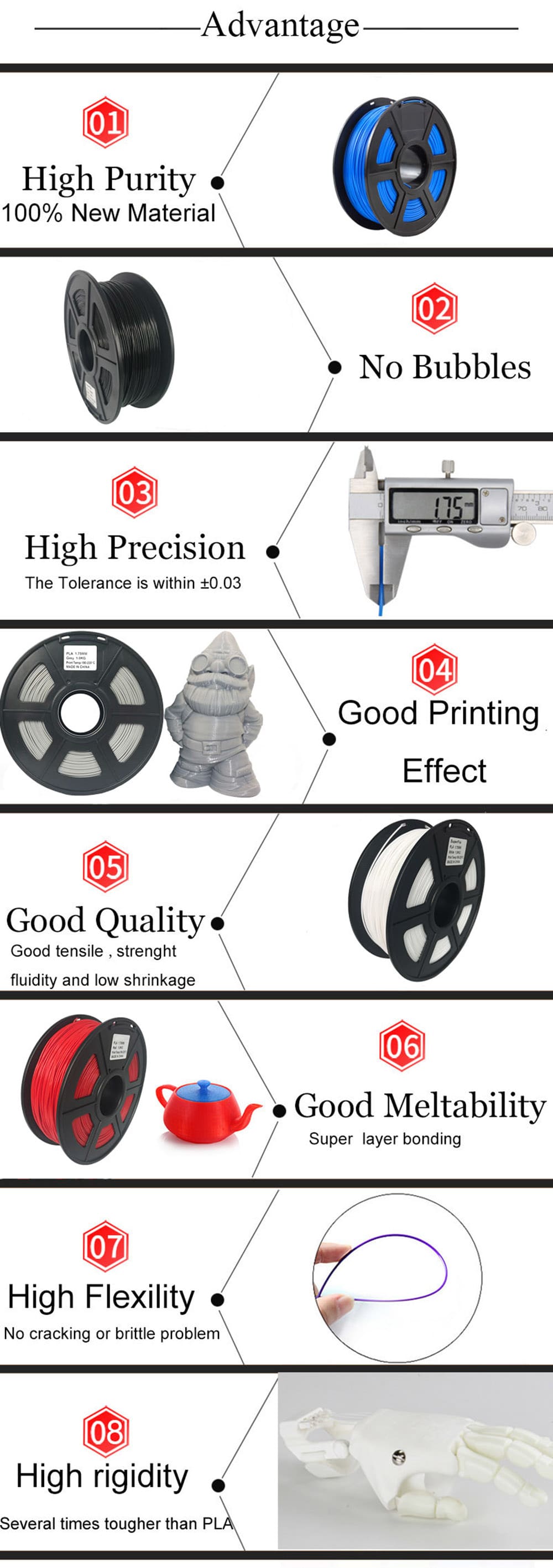 Superfila 3D Printing Filament PLA 1.75mm For Creality CR-10S Ender 3- Gray Superfila 3D Printing Filament PLA 1.75mm For Creality CR-10S Ender 3- Gray