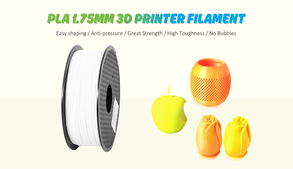 PLA 3D Printer Filament 1 KG Spool 1.75 MM 400M- White Regular PLA 3D Printer Filament 1 KG Spool 1.75 MM 400M- White Regular