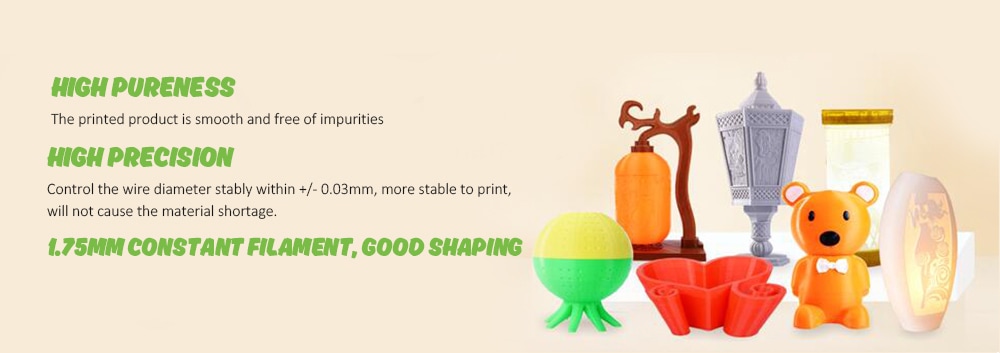PLA 3D Printer Filament 1 KG Spool 1.75 MM 400M- White Regular PLA 3D Printer Filament 1 KG Spool 1.75 MM 400M- White Regular