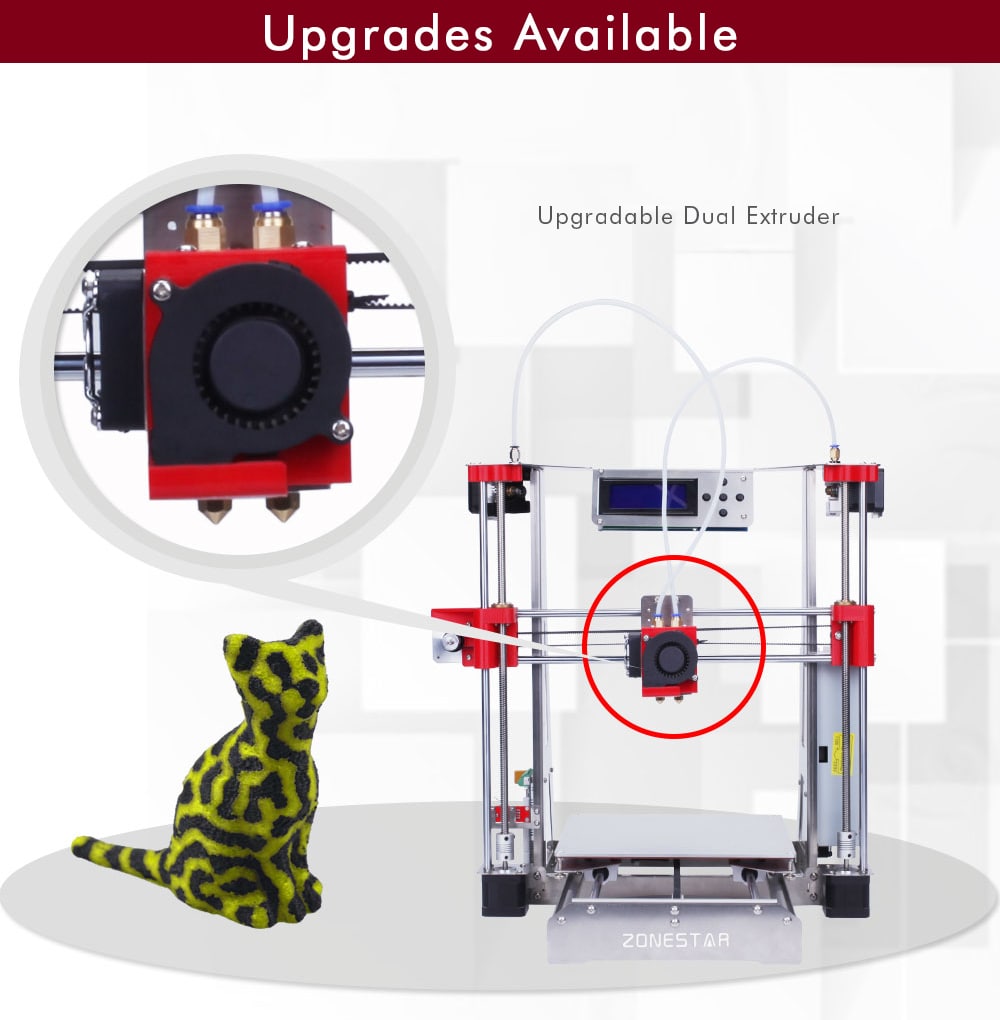 Zonestar P802Q Metal Frame Reprap Prusa I3 DIY 3D Printer Kit- Silver US Plug Zonestar P802Q Metal Frame Reprap Prusa I3 DIY 3D Printer Kit- Silver US Plug