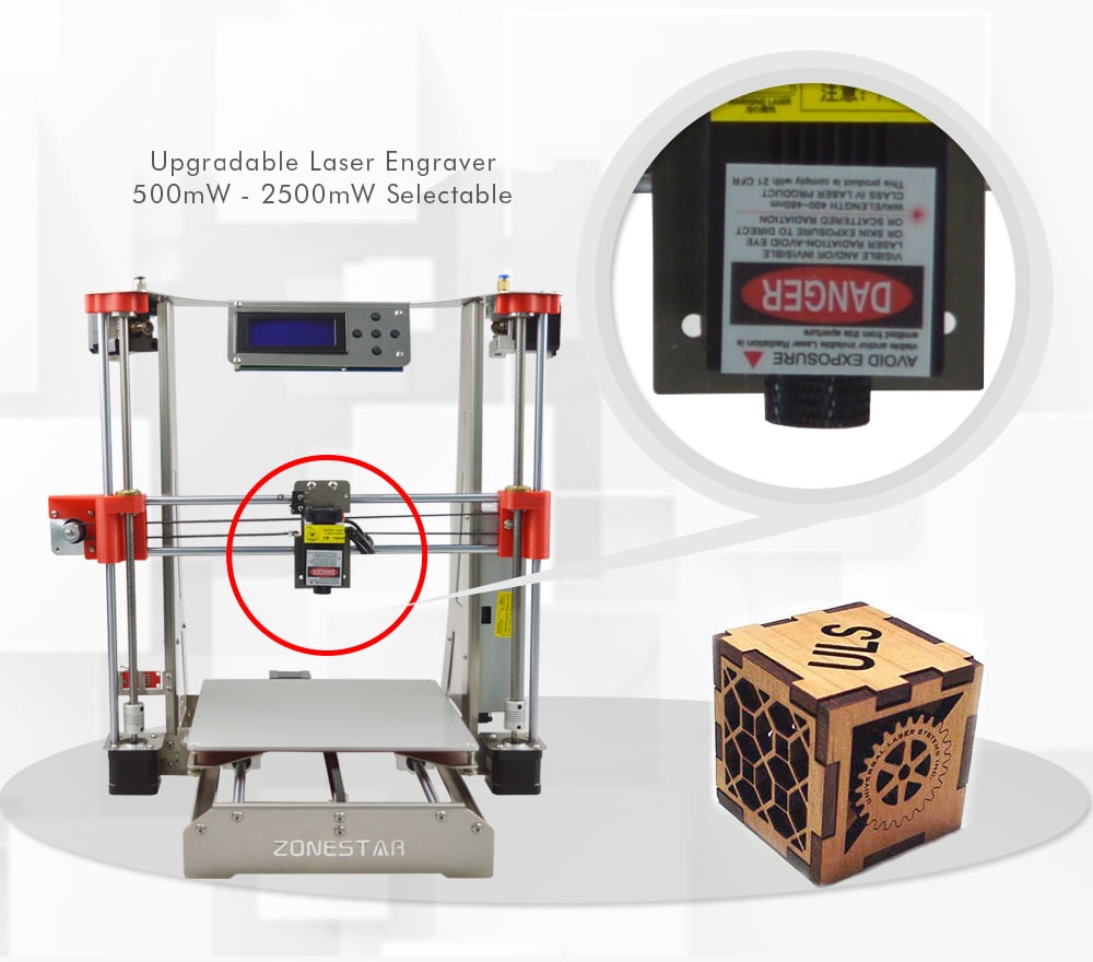Zonestar P802Q Metal Frame Reprap Prusa I3 DIY 3D Printer Kit- Silver US Plug Zonestar P802Q Metal Frame Reprap Prusa I3 DIY 3D Printer Kit- Silver US Plug