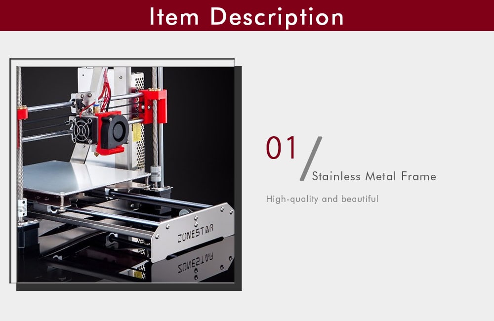 Zonestar P802Q Metal Frame Reprap Prusa I3 DIY 3D Printer Kit- Silver US Plug Zonestar P802Q Metal Frame Reprap Prusa I3 DIY 3D Printer Kit- Silver US Plug