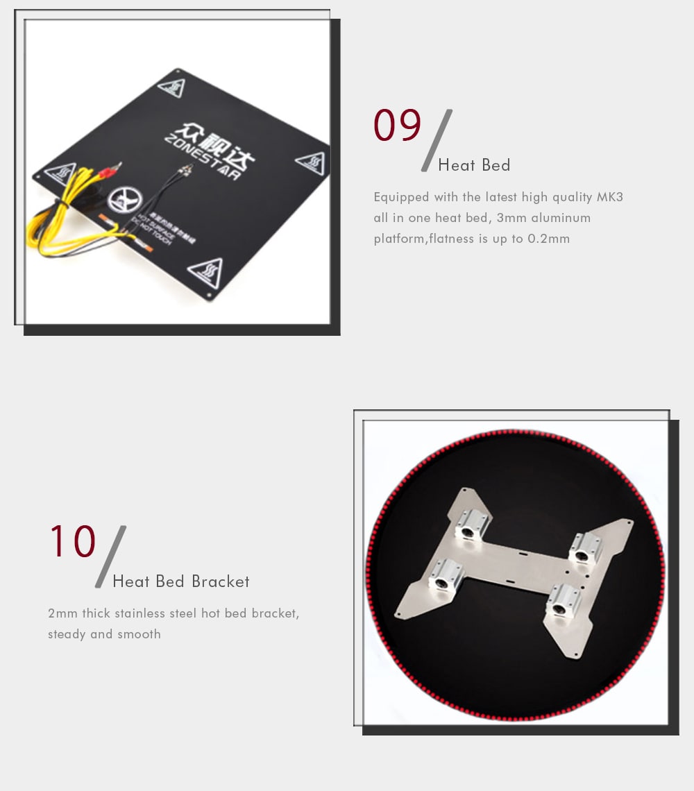 Zonestar P802Q Metal Frame Reprap Prusa I3 DIY 3D Printer Kit- Silver US Plug Zonestar P802Q Metal Frame Reprap Prusa I3 DIY 3D Printer Kit- Silver US Plug