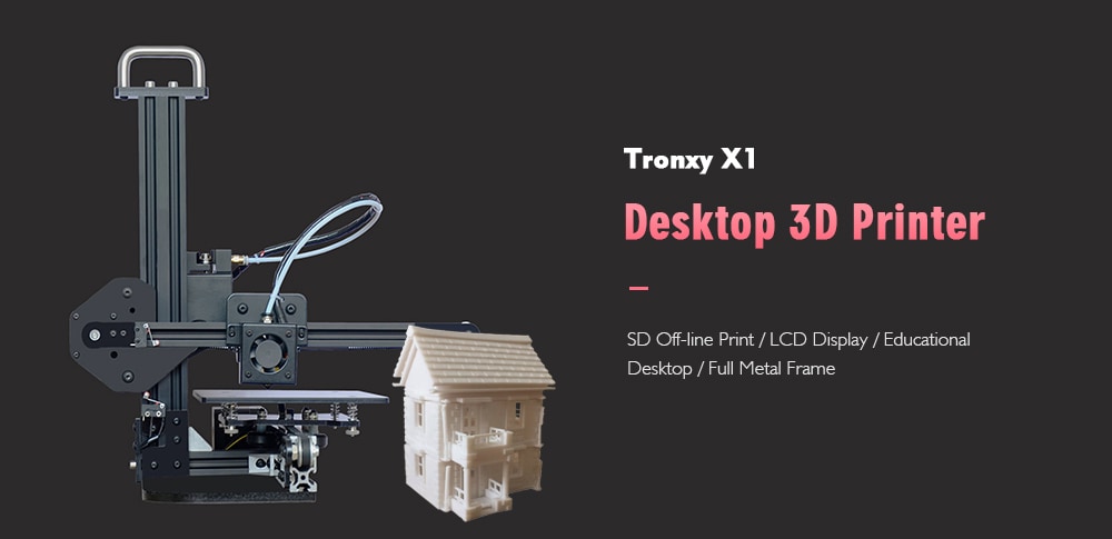Tronxy X1 Desktop 3D Printer Support SD Card Off-line Printing- Gun Metal EU Plug Tronxy X1 Desktop 3D Printer Support SD Card Off-line Printing- Gun Metal EU Plug