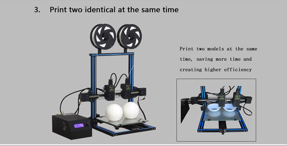 TL - D3 Dual Nozzle 3D Printer 300 x 300 x 400mm- Black US Plug TL - D3 Dual Nozzle 3D Printer 300 x 300 x 400mm- Black US Plug