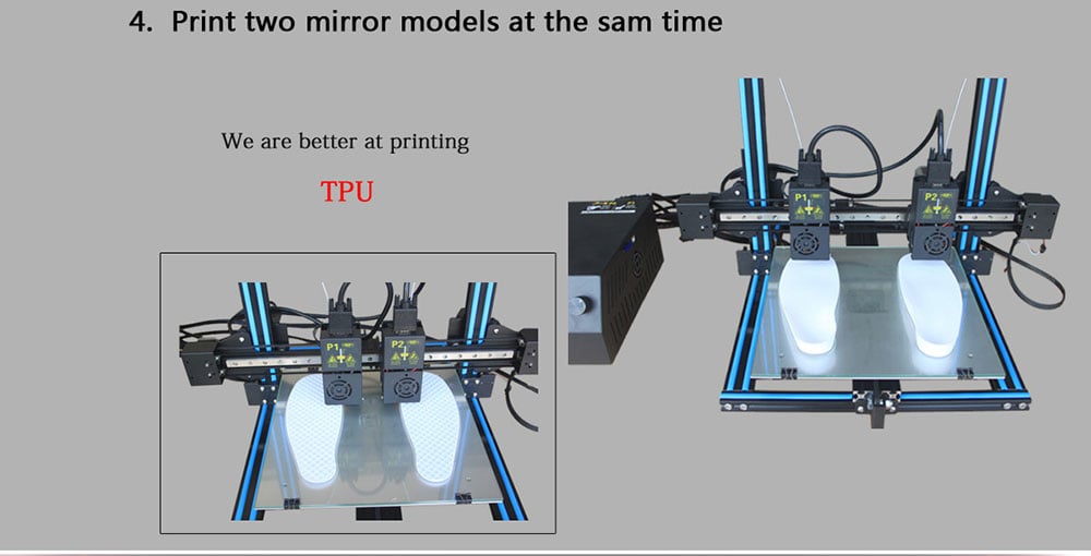 TL - D3 Dual Nozzle 3D Printer 300 x 300 x 400mm- Black US Plug TL - D3 Dual Nozzle 3D Printer 300 x 300 x 400mm- Black US Plug